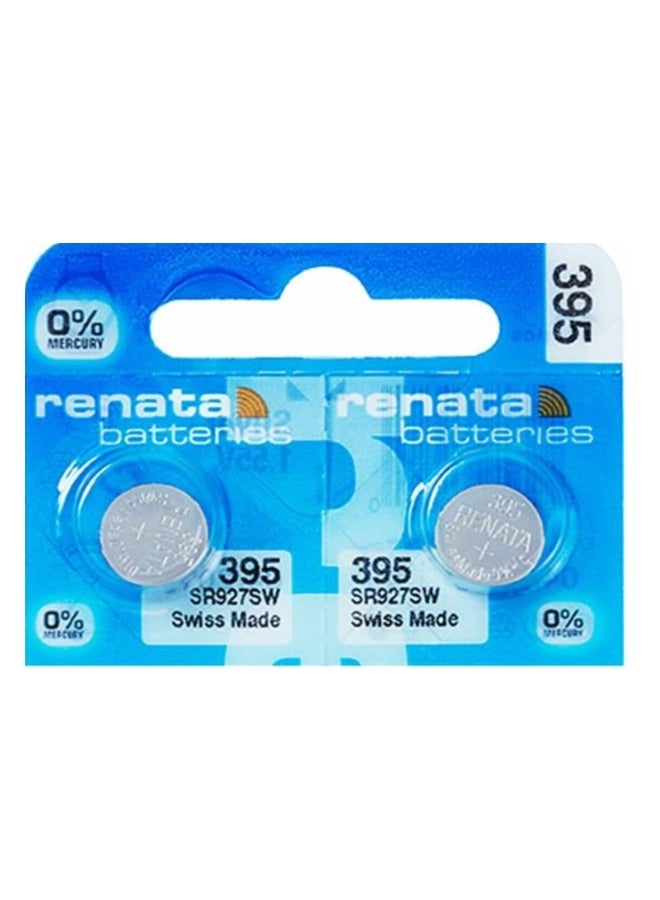 Renata 2 Pieces Renata Watch Battery 395/SR927SW Swiss made Silver 1.55 V - Image 1