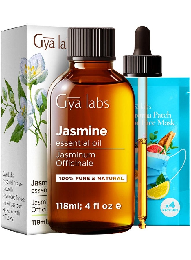 gya labs Jasmine Essential Oil For Diffuser - Huge 4 Fl Oz - 100% Pure Natural Jasmine Oil Essential Oil For Diffuser, Skin, Hair, Massages, Floral & Alluring Scent For Aromatherapy & Candle Making - Image 1