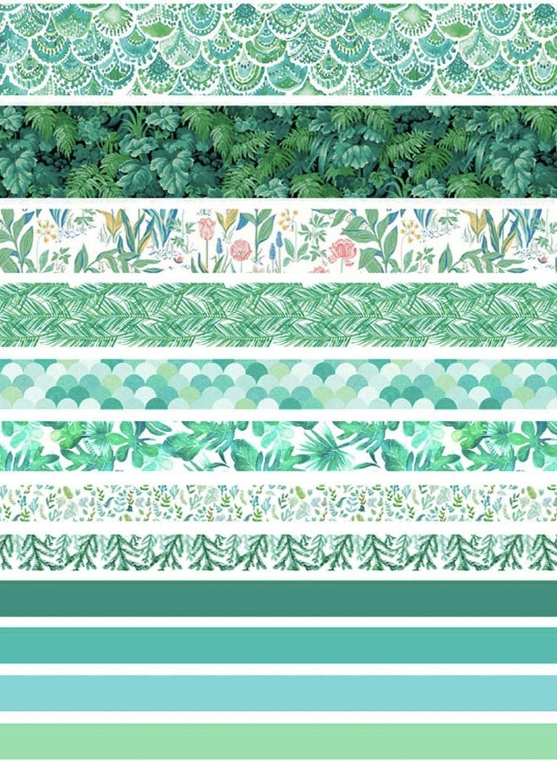 Y&D 12 Pcs Washi Tape Masking Scrapbooking Supplie Sticker Card Making Decorative Kid Colored Pattern Craft Solid Stationary DIY Decor, Scrapbook, Planner Bullet Journal Wide Gift Wrapping  - Image 2