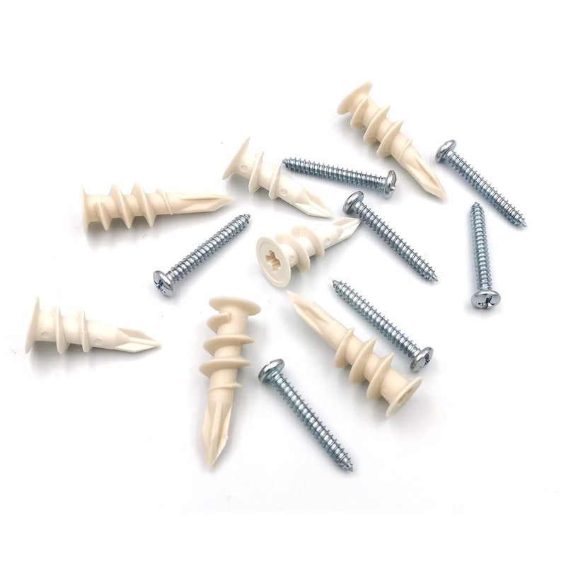 ISPINNER 140pcs Plastic Drywall Anchors Self Drilling Hollow Wall Anchors with Screws Assortment Kit (13x42mm + 15x33mm) - Image 4