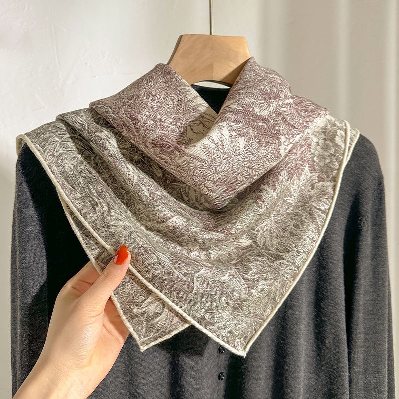Palermo Botanical Silk Wool Scarf for Women - Image 1