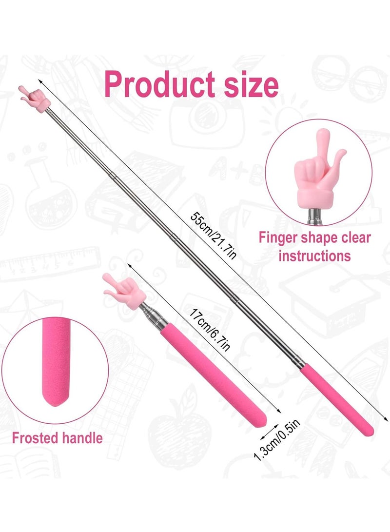 فوميمو مؤشر تلسكوبي للمعلمين، 4 قطع قابلة للتمديد، مؤشر يد، مؤشر إصبع، مؤشر تقديم، مؤشر لوحة بيضاء لمعلمي رياض الأطفال في المدارس الابتدائية، لوازم الفصل الدراسي - Image 3