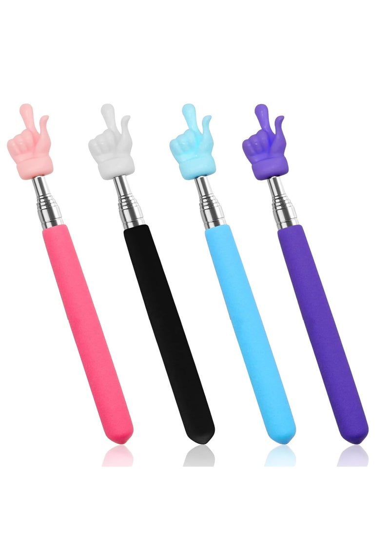 phomemo Telescopic Teachers Pointer, 4pcs Extendable Hand Pointer Finger Pointer Stick Pointer Stick Presenter Whiteboard Pointer for Elementary School Kindergarten Teacher, Classroom Supplies  - Image 1