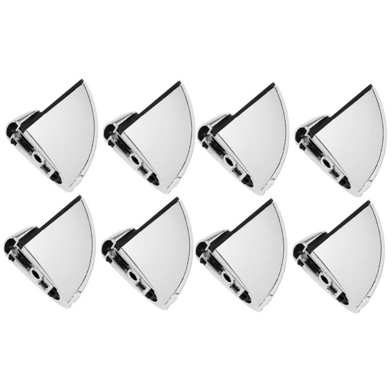 Silver Glass Clamps 8pcs Glass Shelf Fixing Clips For Wine Cabinet And Bathroom Elegant Brackets For Secure Panel Attachment Sturdy Design Home Use - Image 2
