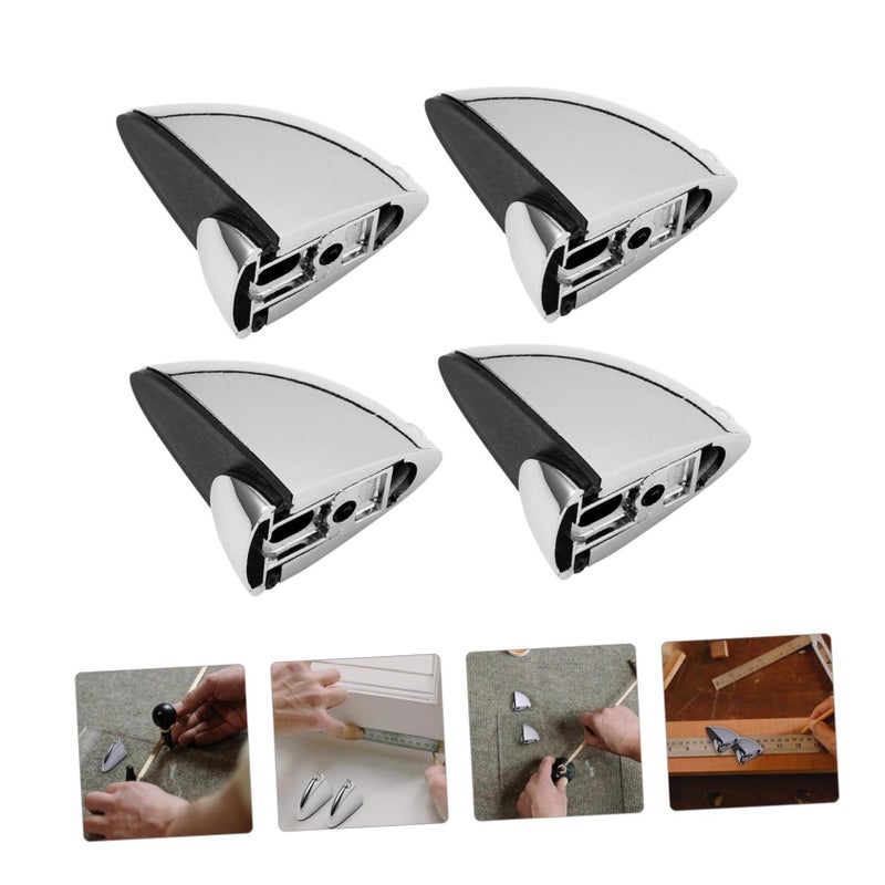 Silver Glass Clamps 8pcs Glass Shelf Fixing Clips For Wine Cabinet And Bathroom Elegant Brackets For Secure Panel Attachment Sturdy Design Home Use - Image 5