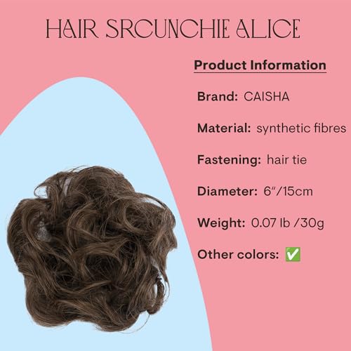 CAISHA Messy Scrunchie Bun Voluminous Wavy Hairpiece Heat-resistant Synthetic Fibres Brown Mix G26A L - Image 2