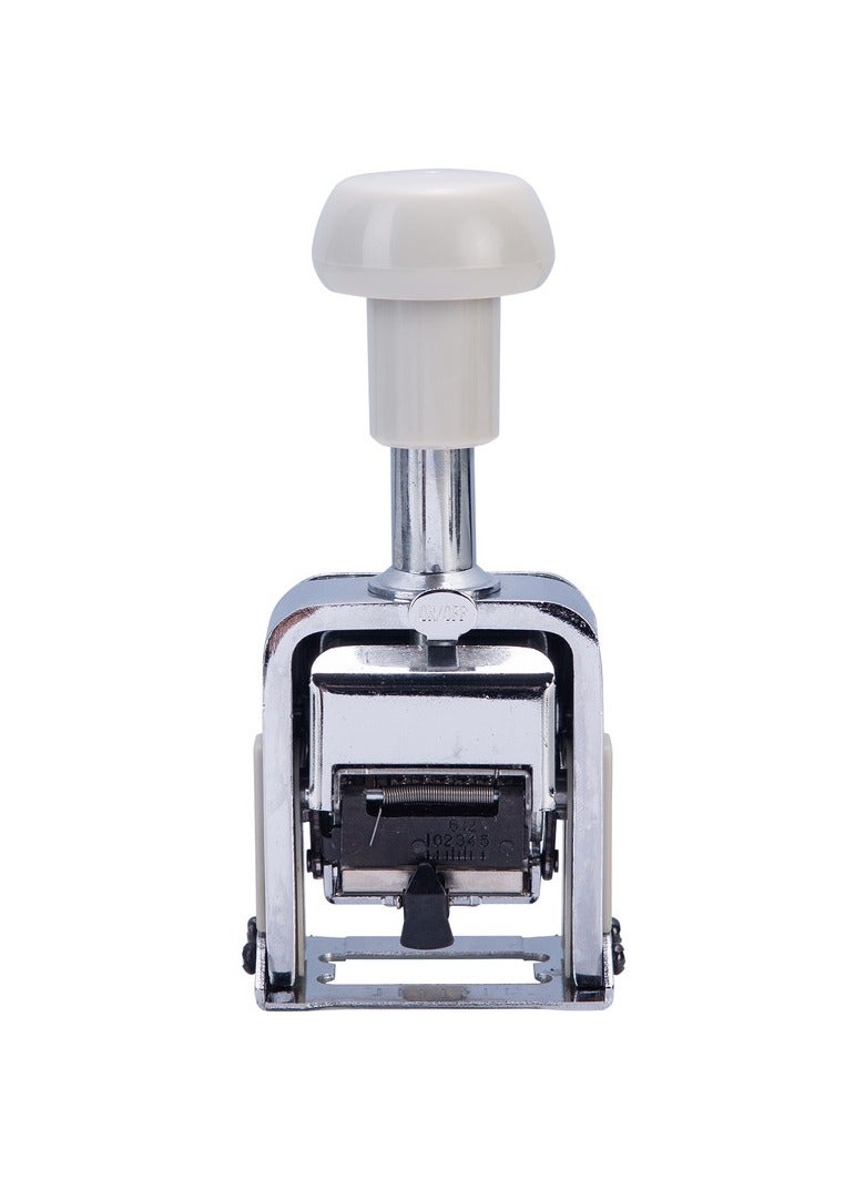 Deli E7506 6 Digits Plastic & Metal Numbering Machine - White - Efficient Labeling Solution for Office, Warehouse, and Inventory Use - Image 4