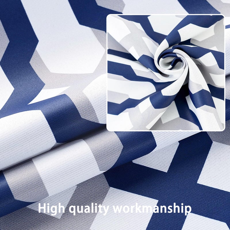 DriftAway Mason Thermal Blackout Grommet Window Curtains Geometric Trellis Pattern 2 Panels Each 52 Inch by 54 Inch Navy - Image 4