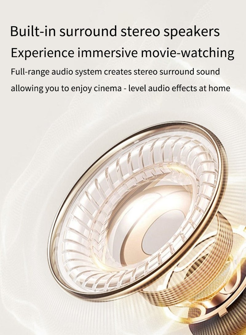 HY300 Office Home Theater Video Mini Projector,240°Angle Adjustment Video Portable Projectors1080P Full HD Supported/Screen Size Upto 80 Inch, Can Connect To Computers, Set-top Boxes And Game Consoles,2.4/5G WiFi, Android 12.0 White - Image 3