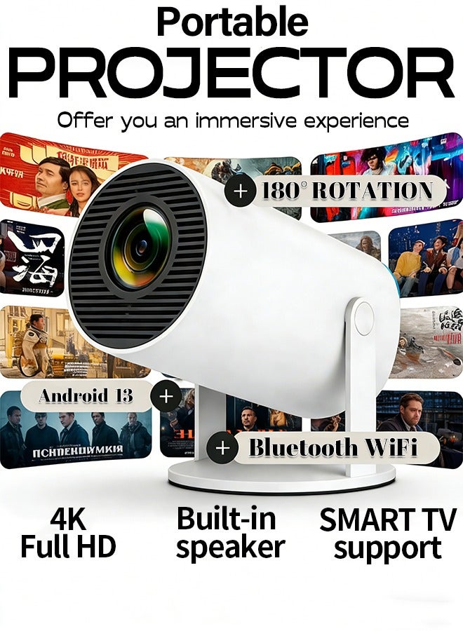 مُشْرِق محمول | أفضل مشروع مُحمول مُصغَّر ذكي أندرويد بدقة 4K فول هد مع واي فاي وبلوتوث | مشروع فون لفيلم منزلي - Image 1