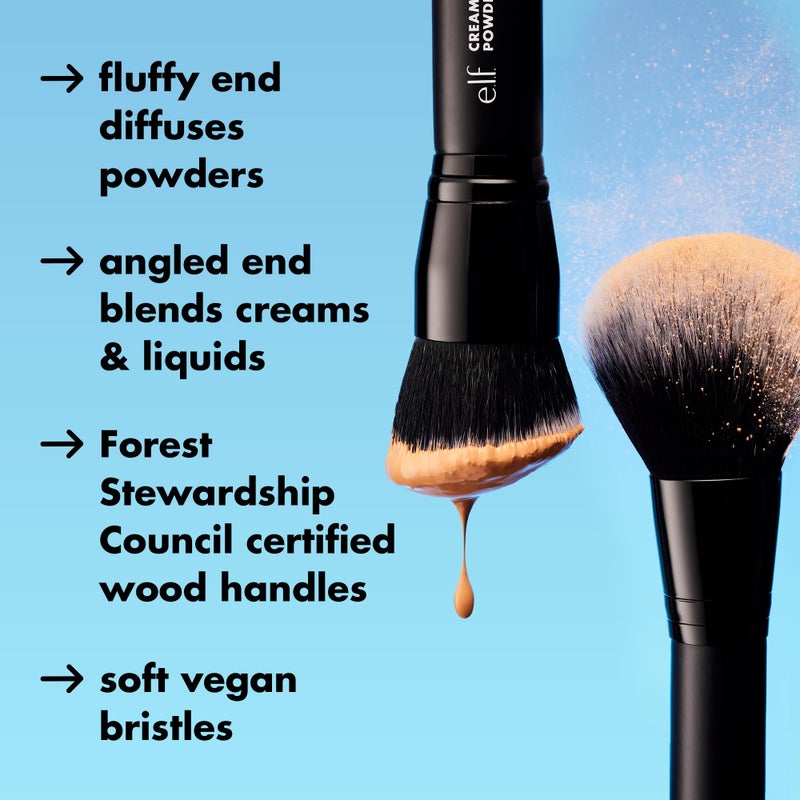 elf e.l.f. Powder Brush, Versatile Makeup Brush For Powder, Blush & Bronzer, Creates A Sculpted Look, Made With Synthetic Bristles, Vegan & Cruelty-Free - Image 2