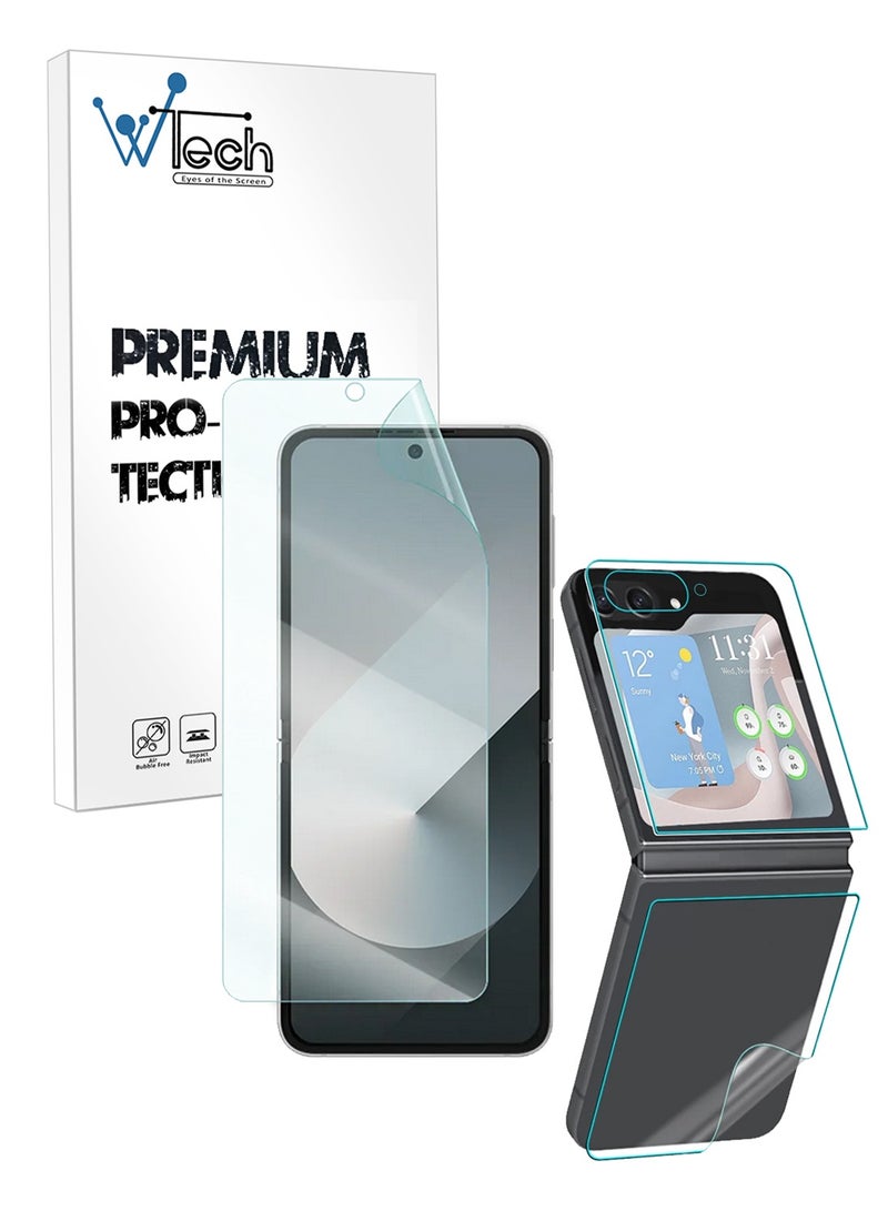 Wtech Samsung Galaxy Z Flip7 5G 2025 Front And Back With 360 Protector Transparent Film - Clear - Image 1
