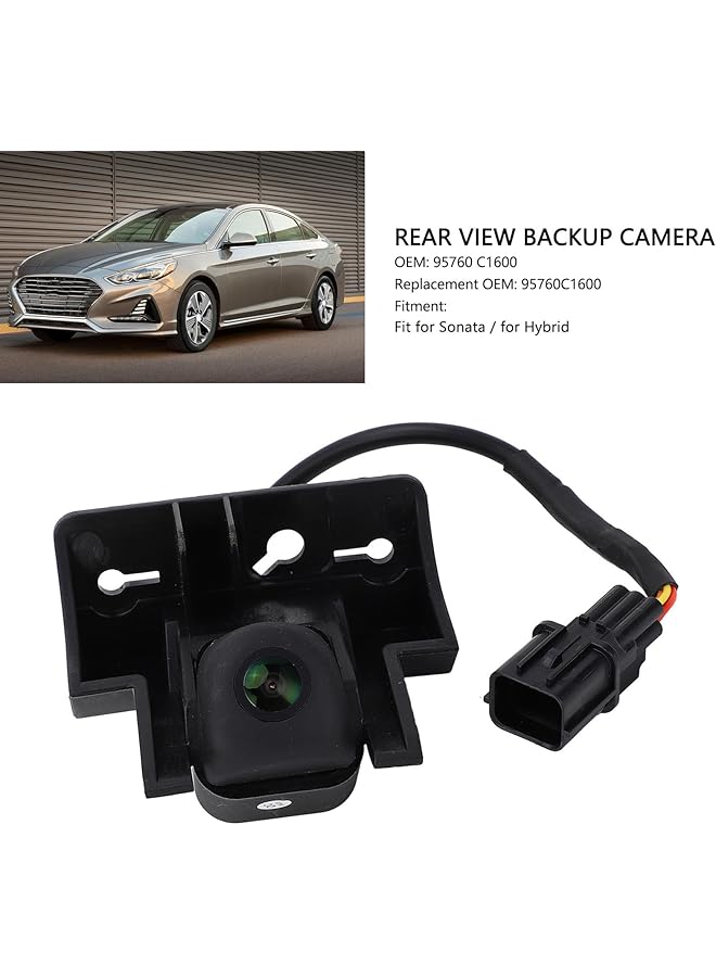 Jiawu Car Backup Camera, Waterproof Rear View Camera For Sonata 2018 2019, Wide View Angle Long License Plate Frame Camera, For Universal Cars, Suv, Trucks, Rv, Oe # 95760 C1600 - Image 2