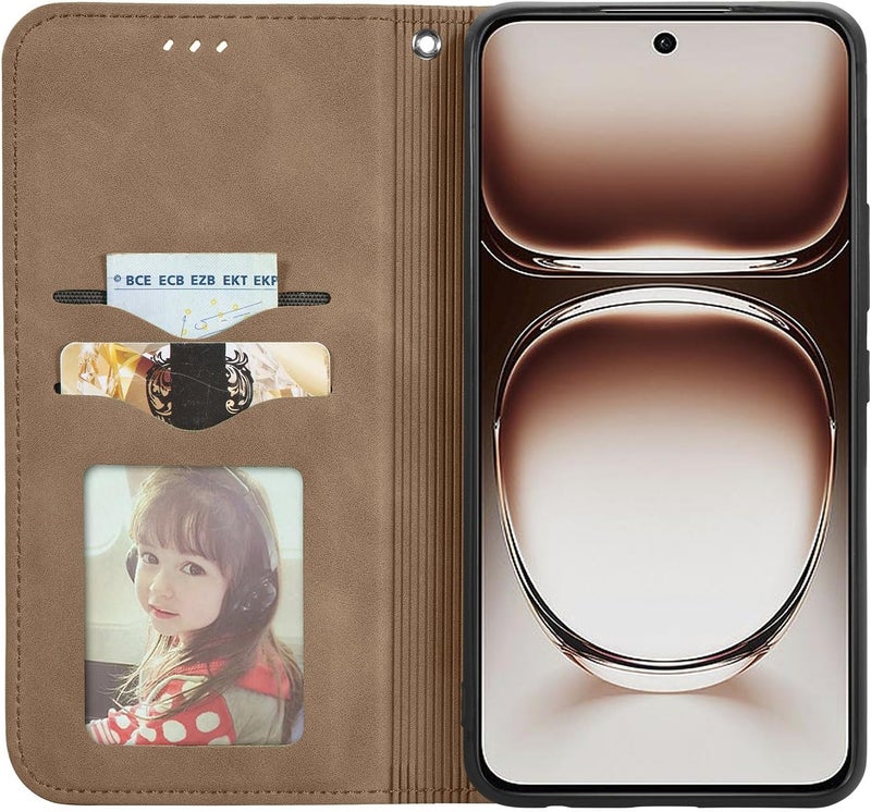 Cracedily Case for Oneplus Nord 4 Case, Premium Leather Flip Wallet Case with Card Slots and Horizontal Stand Function Magnet Coque Cover Protective Case for Oneplus Nord 4 5G, Brown - Image 4