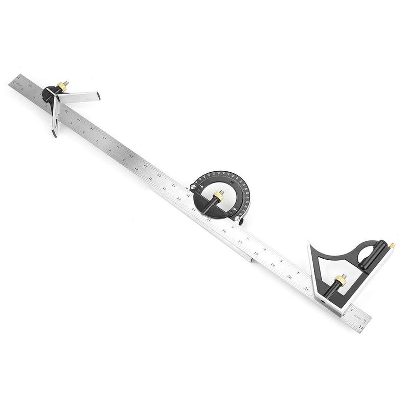 كلاراكو مربع مركب، مسطرة معدنية قابلة للتعديل بزاوية قائمة، أداة قياس هندسية - Image 2