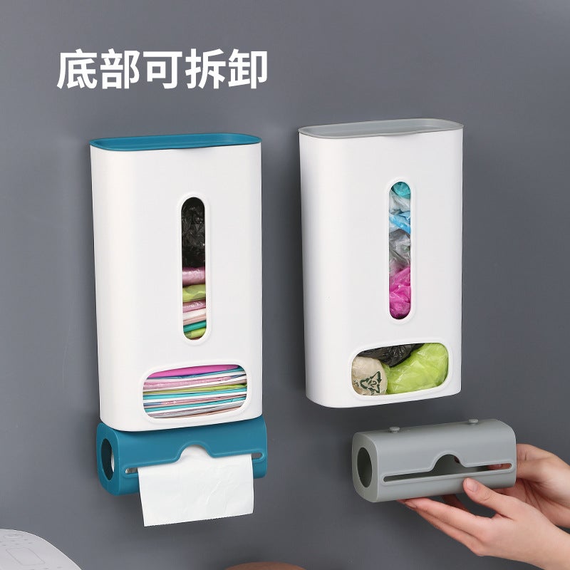 Garbage Bag Storage Box New Large Household Kitchen Wall-Mounted Plastic Bag Storage Artifact Large Capacity Organizing Box - Image 5