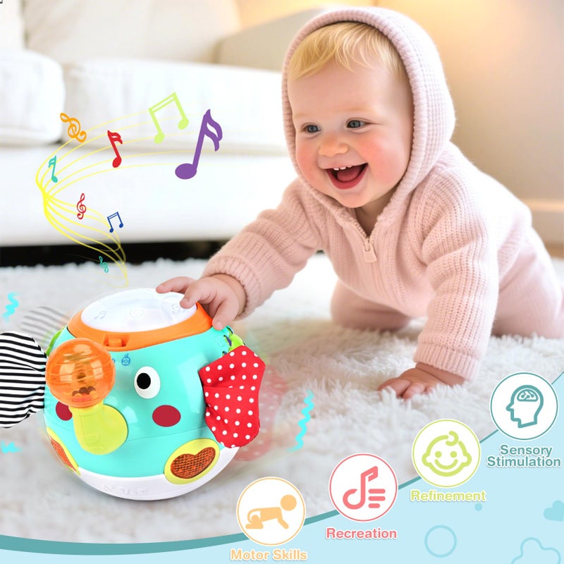 Vanplay Crawling Toys - Baby Toys 6-12 Months, Elephant Musical Toy with Lights & Sounds, Interactive Learning Baby Crawling Toys for Motor Skills Development, Sensory Toys for Boys Girls, Christmas Birthday - Image 5