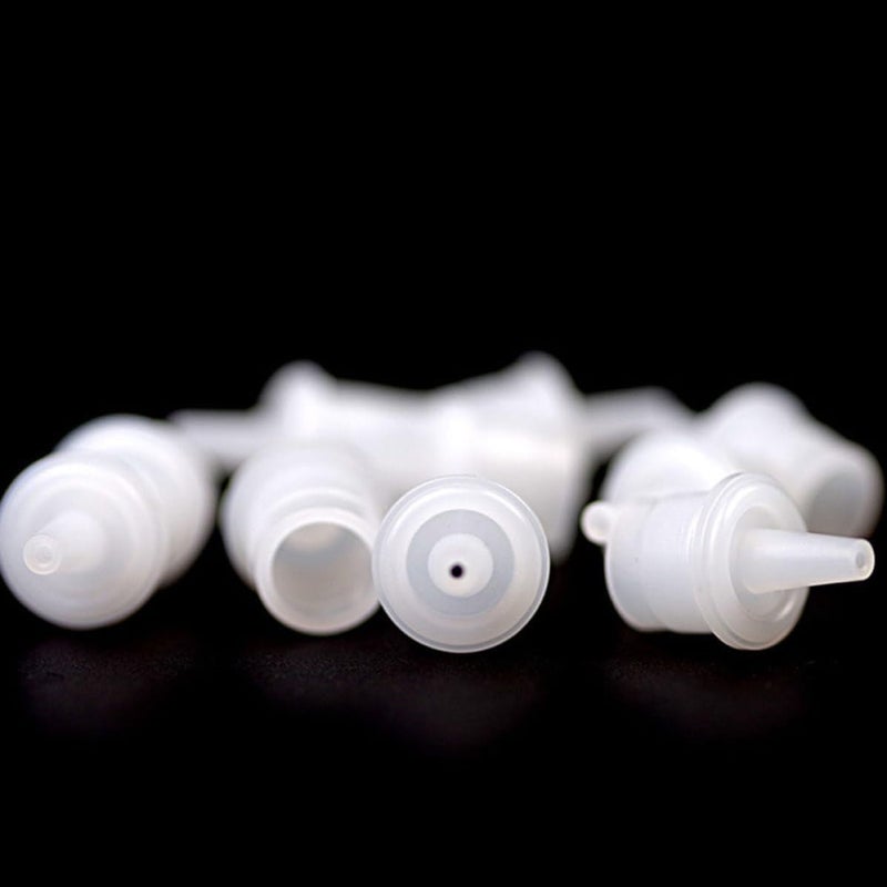 Kisangel 100pcs Eyelash Glue Bottle Caps Refillable Stopper Plug with Precision Applicator Tips for Eyelash Extension Tools White for Home and Travel Use - Image 5