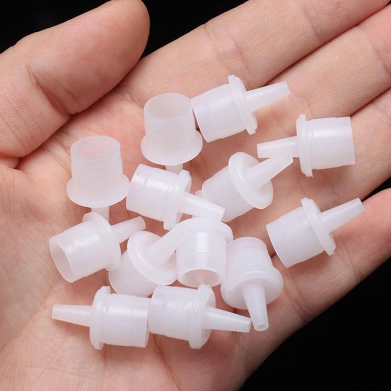 Kisangel 100pcs Eyelash Glue Bottle Caps Refillable Stopper Plug with Precision Applicator Tips for Eyelash Extension Tools White for Home and Travel Use - Image 3