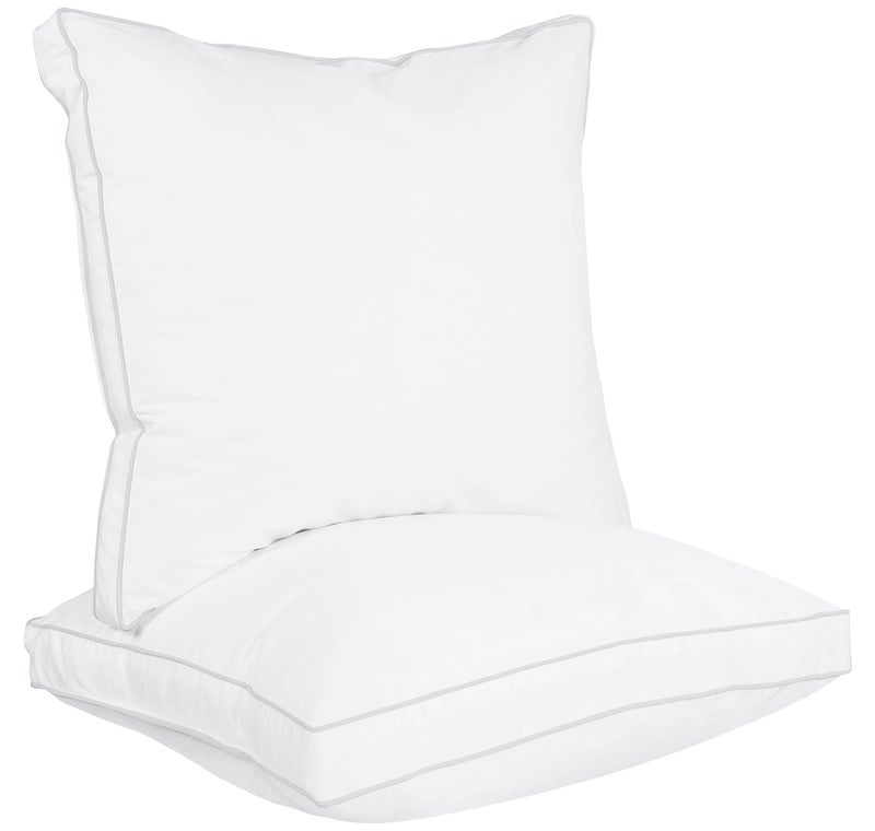 Utopia Bedding Bed Pillows for Sleeping European Size (White)  Set of 2  Cooling Hotel Quality  Gusseted Pillow for Back  Stomach or Side Sleepers - Image 1