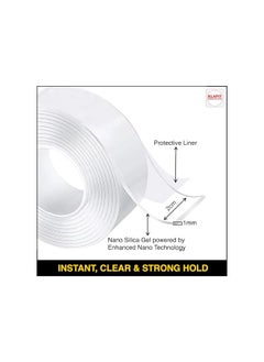 KLAPiT KLAPiT SUPER TAPE Double Sided Tape Heavy Duty Mounting Holds 150 Pounds or 68Kg Weight Using Enhanced Nanotechnology. Clear Tape for Wall, Wood, Tile, Stone, Glass, Metal and Acrylic Slim 3m  - Image 2