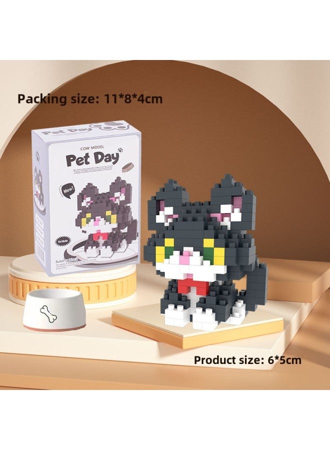 Compatible With Lego Children's Assembled Ornaments Puppy Kitten Pet Corgi Orange Cat Husky Micro Particle Simulation Building Blocks-Color:K222 Beautiful Short  - Image 5