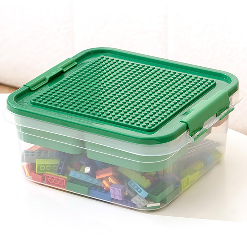 WMM Toys Storage Organizer Bins for Lego Building Blocks Storage with Building Baseplate Lid Storage Containers for Building Brick Storage Plastic Stackable Organizer Bin Toy Chest - Image 3