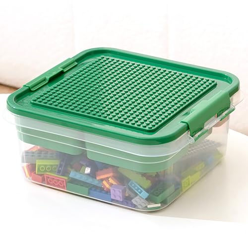 WMM Toys Storage Organizer Bins for Lego Building Blocks Storage with Building Baseplate Lid Storage Containers for Building Brick Storage Plastic Stackable Organizer Bin Toy Chest - Image 1
