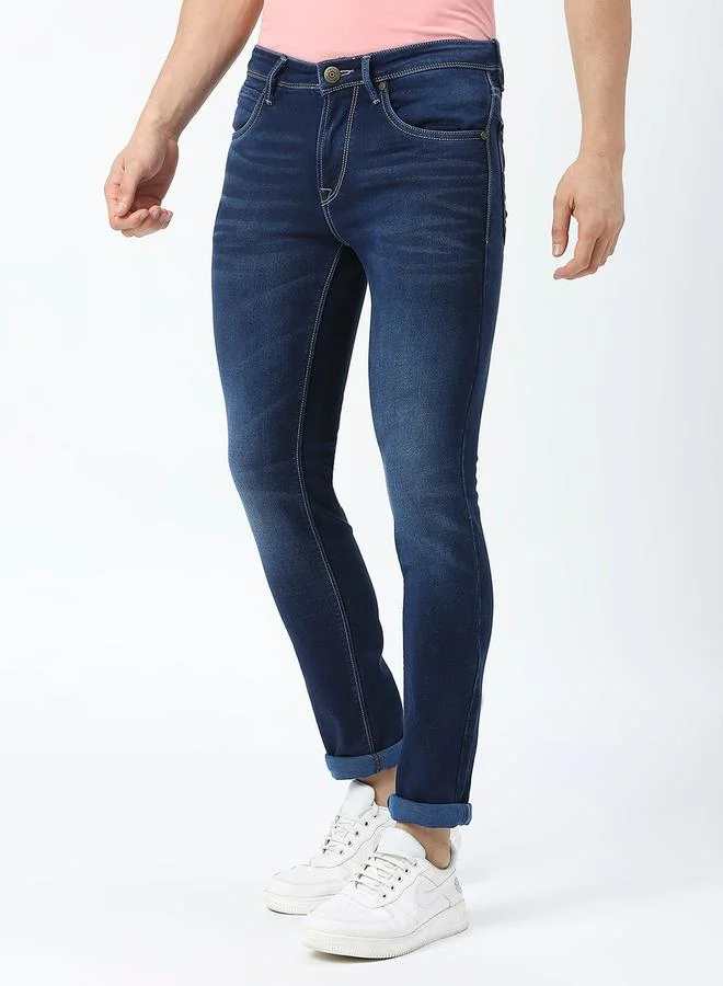 لومان بي جي 3 Mid Rise Low Fade Jeans with Pocket Detail by Styli