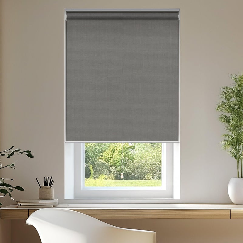 CHICOLOGY CHICOLOGY Roller Window Shades  Window Blinds  Window Shades for Home  Roller Shades  Window Treatments  Window Blinds Cordless  Door Blinds  Urban Grey Light Filtering 39W X 72H