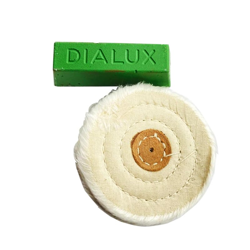 SWISSO DIALUX One Bar of Green Vert With 4 Cloth Buff For Jewelers Polishing Pack Of 1