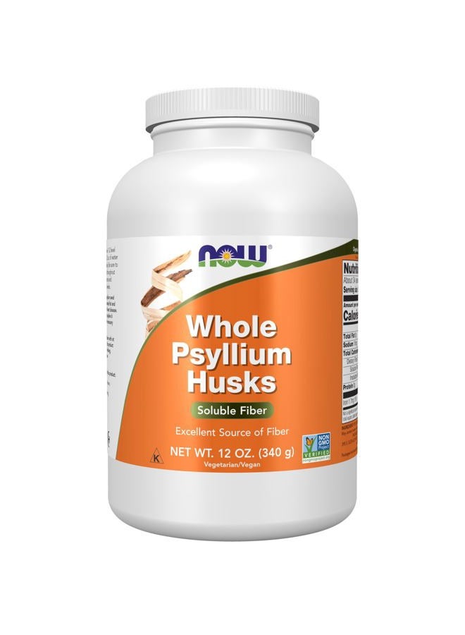 now Supplements, Whole Psyllium Husks, Granule, Non-GMO Project Verified, Soluble Fiber, 12-Ounce - Image 1