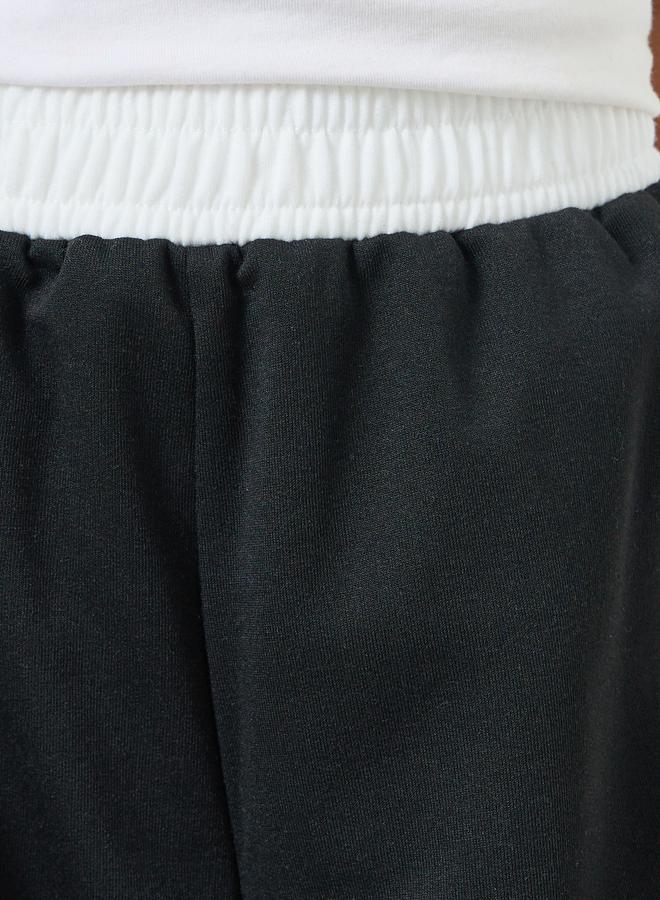 ستايلي بنطلون رياضي جوغر أسود بأرجل واسعة - Image 3