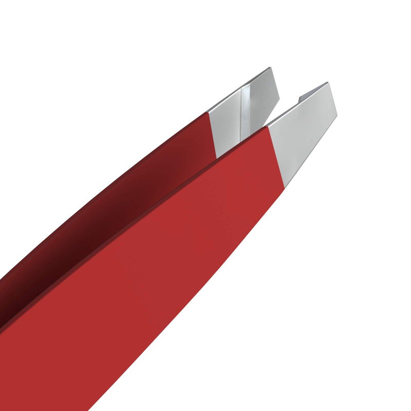 Tweezees Precision Red Stainless Steel Tweezers | Professional Slant Tip & Splinter Tip Tweezer | Extra Sharp Hair Removal Tool | For Eyebrow Shaping - Image 2