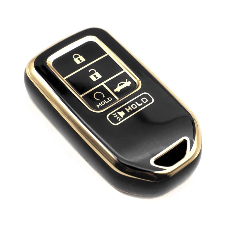 FEYOUN Key Fob Cover Compatible with Honda Accord Civic CRV Insight Passport Pilot Smart 5 Buttons TPU Remote Keyless Key Fob Case Protection Shell Accessories Black - Image 3