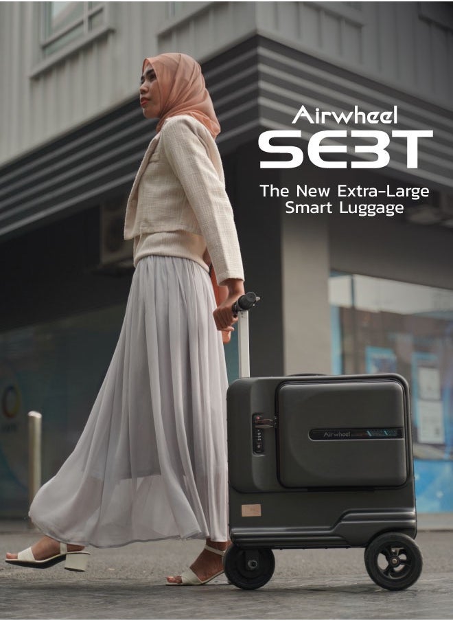 Airwheel - Airwheel SE3T - Electric Luggage Scooter - Black | Extra-Large Smart Riding Suitcase with Removable Battery, Airwheel Luggage | Official Dealer in UAE - Image 1