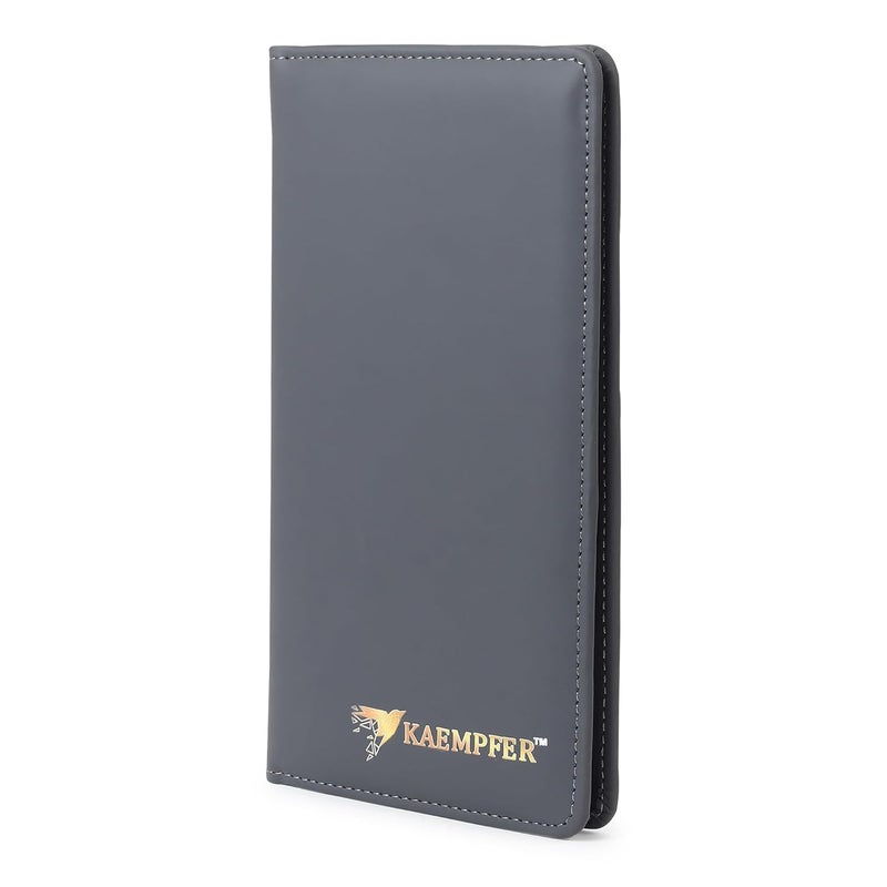 Kaempfer Premium Car Document Holder | Faux Leather File Folder for RC Book, License, Insurance | Vehicle Document File Wallet & Auto Organizer (Car Document Holder-Grey) - Image 1