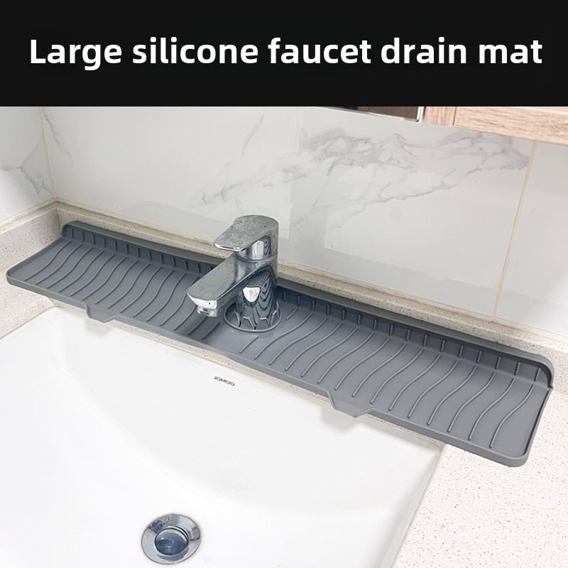 Factory direct food grade silicone drain mat kitchen bathroom faucet splash sink mat strip foldable(Gray Large-L) - Image 2
