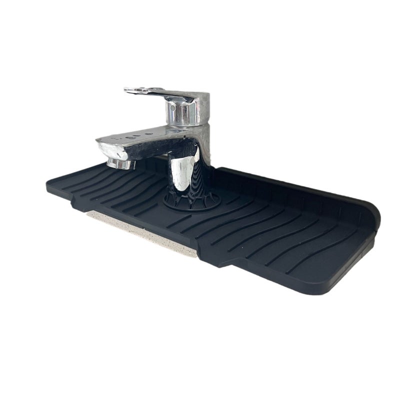 Factory direct food grade silicone drain mat kitchen bathroom faucet splash sink mat strip foldable(Gray Large-L) - Image 5
