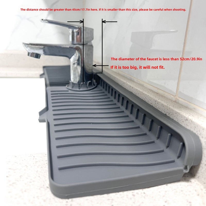 Factory direct food grade silicone drain mat kitchen bathroom faucet splash sink mat strip foldable(Gray Large-L) - Image 4