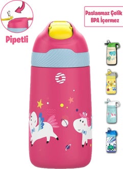 Set of 2 350 ml Children's Steel Flask with Straw Stainless Steel Thermos 5 Different Colors 2055-350ML - pzsku/Z07D374AB5E1E369D0CC2Z/45/_/1731761163/85f1b296-5af9-443a-8e87-e83a990c3c12