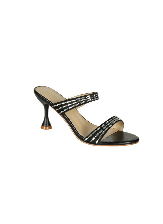 ZAYNA - 221-69 Zayna Ladies  Fashion Mid Heel Slip on 8TV95-12 Black - Image 1
