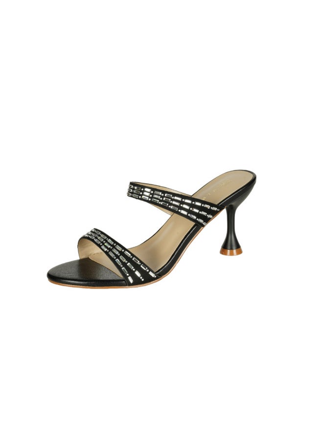 ZAYNA - 221-69 Zayna Ladies  Fashion Mid Heel Slip on 8TV95-12 Black - Image 1
