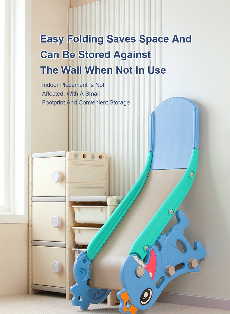 ما بيبي زلاجة مستقلة للأطفال للاستخدام الداخلي زلاجة صغيرة للأطفال الصغار زلاجة مستقلة قابلة للطي سهلة التجميع للأطفال مجموعة ألعاب تسلق زلاجة مستقلة للأطفال الصغار كرة سلة - Image 4