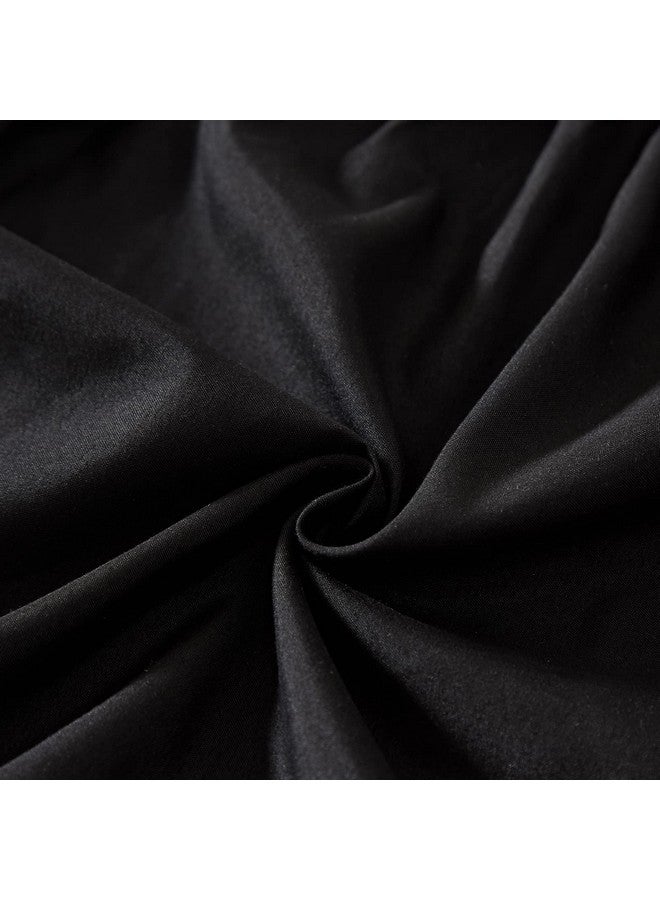 MEILA Wrap Around Bed Skirt Three Fabric Sides Elastic Dust Ruffled 16 Inch Tailored Drop,Easy to Install Fade Resistant-Black, Queen/King - Image 4