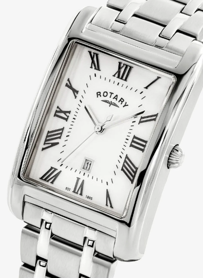 Rotary Rotary Men's Heritage Astoria Rectangular Stainless Steel Bracelet Watch - RGB05750/01