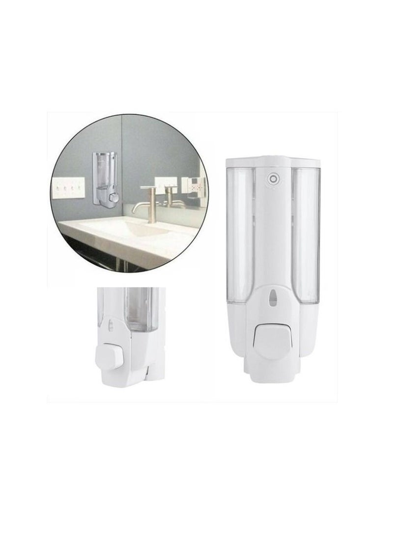 Wall Mounted Kitchen Bathroom Home Office Liquid Soap Dispenser Shampoo Containers White 350Ml - Image 4
