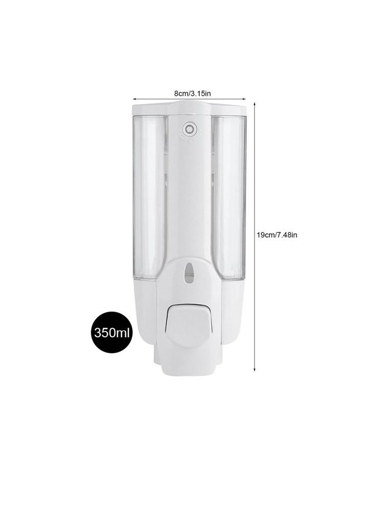 Wall Mounted Kitchen Bathroom Home Office Liquid Soap Dispenser Shampoo Containers White 350Ml - Image 3