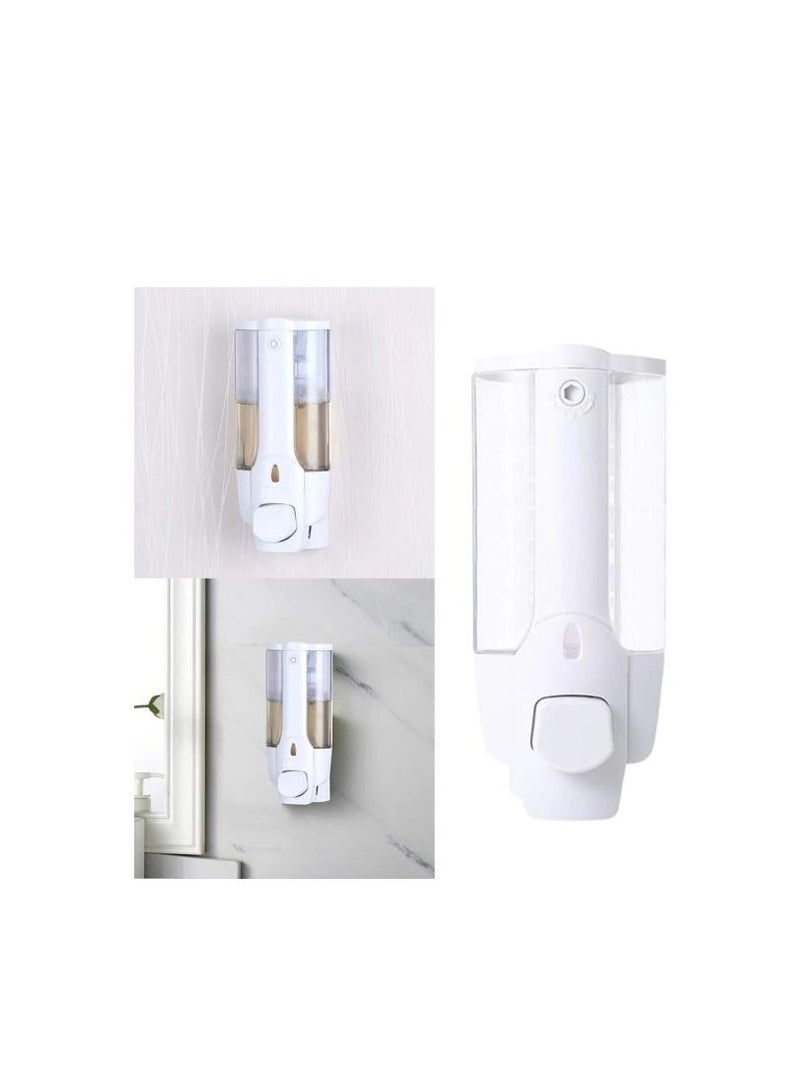 Wall Mounted Kitchen Bathroom Home Office Liquid Soap Dispenser Shampoo Containers White 350Ml - Image 5
