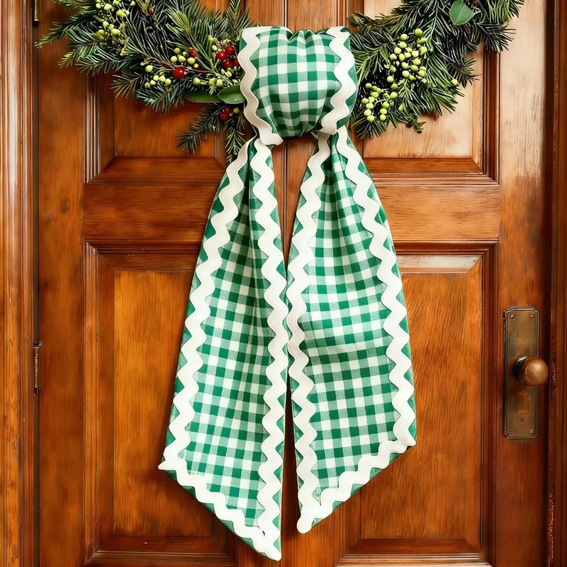 Wavy plaid ribbon curtain tiebacks birthday Christmas party gift boxes wedding New Year decorations - Image 1